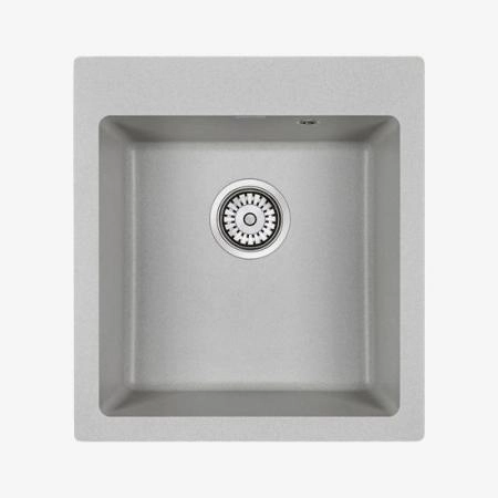 Кухонная мойка Paulmark ZEMAR PM104651-GR серый 460х510 мм кварцевая