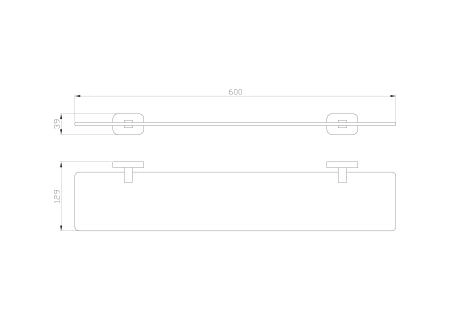 Стеклянная полка для ванной WONZON & WOGHAND GRAFFITY, Брашированный никель (WW-9327-BN)
