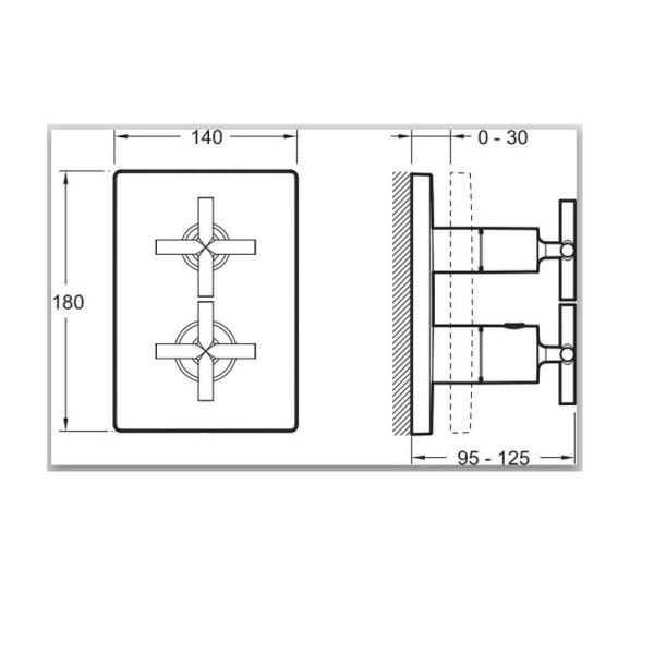 Смеситель Jacob Delafon MODULO E75388-CP для душа термостат хром