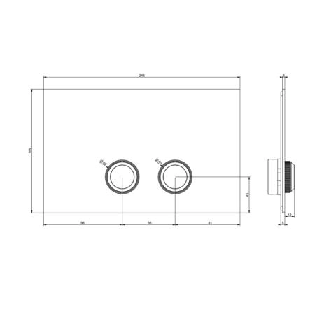 Gessi Venti20 Клавиша смыва для унитаза двойная, для инсталляций Geberit Sigma8 и Sigma12, цвет: Copper Brushed PVD