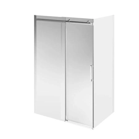 Kerama Marazzi Cristallo Душевая дверь 140х210см, раздвижная с функцией soft close, цвет: брашированный никель