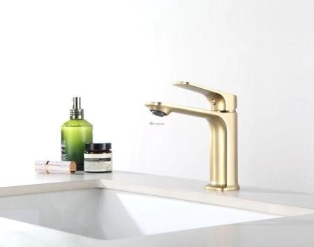 Смеситель для раковины Frap F1086-3 сатин золотой