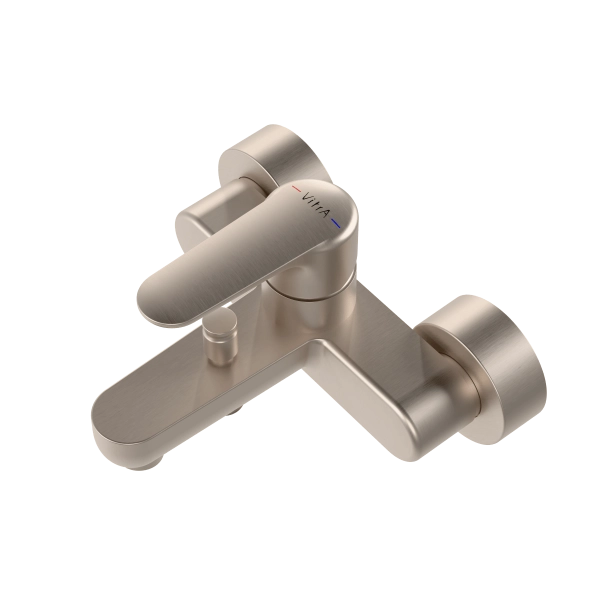 Смеситель VitrA Root Round  A4272534EXP настенный однорычажный брашированный никель латунь