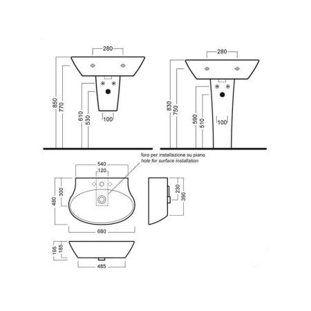Раковина Hatria Nido YXEP 68x48