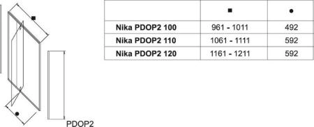 Душевая дверь Ravak PDOP2-100 03GA0C00Z1 блестящая + Транспарент
