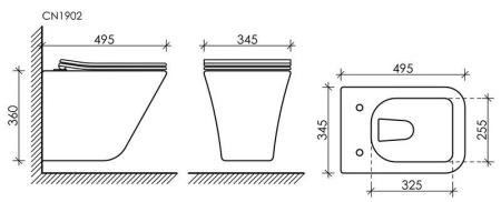 Подвесной унитаз Mono Rimless