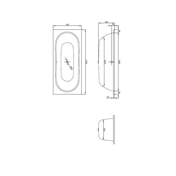 Ванна BetteStarlet 1380-000 170х75 стальная, перелив по центру