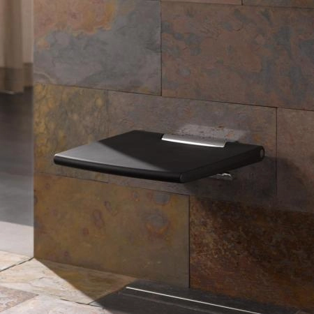 Сиденье для душа Keuco Plan 14983010037 хром/темно-серый (RAL 7021) складное