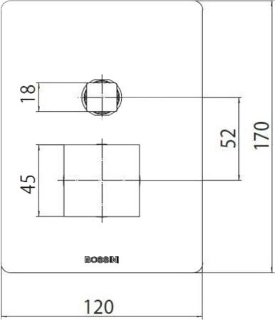 Смеситель для ванны с душем Bossini Cube New Z00063.030 на 2 потребителя, хром
