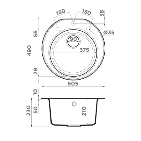 Кухонная мойка Omoikiri Miya 50R-BL Tetogranit/черный 4993502