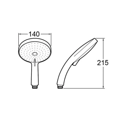 Ручной душ Jacob Delafon CITRUS E12978-CP хром(5-ти режимный)