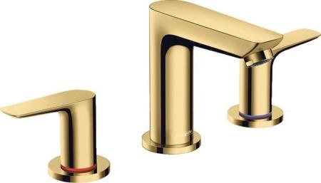 Hansgrohe 71733990 Talis E Смеситель для раковины 104 мм, со сливным гарнитуром, полированное золото