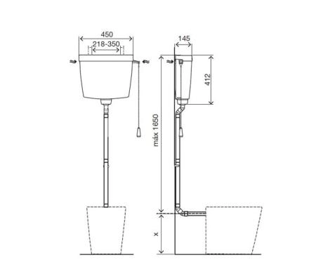 Бачок сливной OLI OliStyle 440141, кнопка, белый