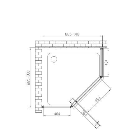 Душевой уголок Vincea Penta VSP-3P900CL, 900*900, хром, стекло прозрачное