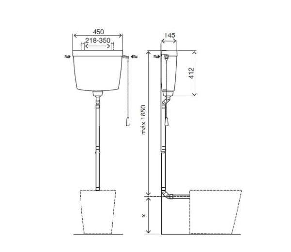 Бачок сливной OLI OliStyle 440141, кнопка, белый
