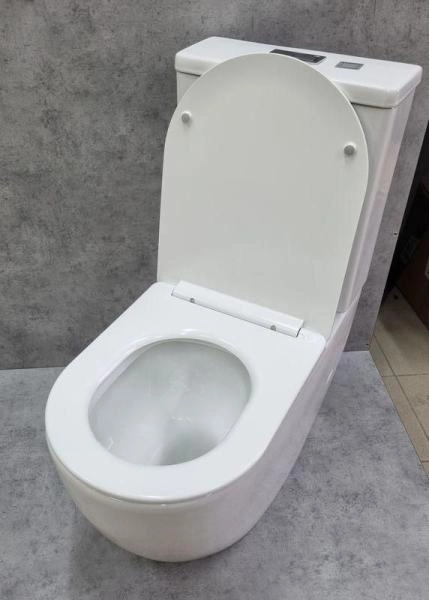 Унитаз Ceramalux K2176-1 напольный безбодковый с бачком сиденье микролифт, белый