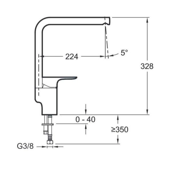Смеситель Jacob Delafon ALEO E72360-CP для кухни хром