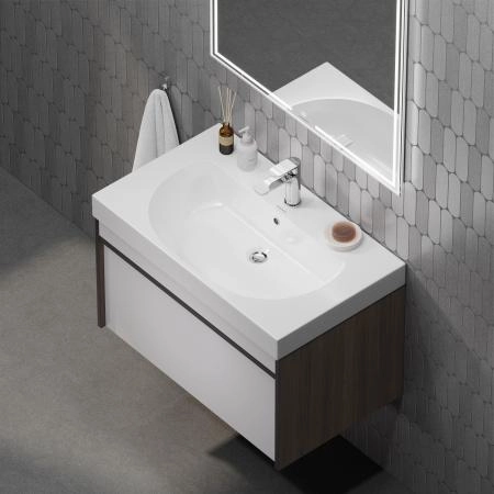 Раковина Kerama Marazzi BUONGIORNO БОНДЖОРНО BG.wb.80 подвесная/мебельная 80, белая глянцевая