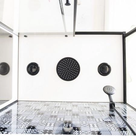 Душевая кабина Esbano 100x100 профиль Черный стекло прозрачное ESKBB100CKR