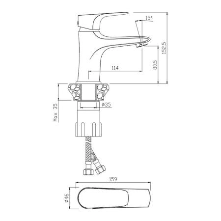 Смеситель OLIVES Sierra 14100SR для раковины,хром