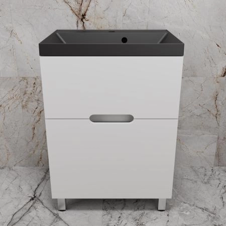 Тумба Style Line "Матис 60" ЛС-00002441 напольная под ASTI 60 (2 ящика), Белый матовый, ЭМАЛЬ