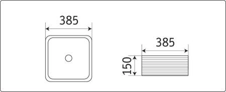 Раковина Ceramalux Серия N W1531A 38x38 на столешницу
