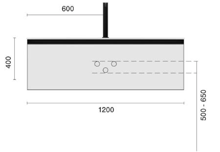 QUATRO 2 140см (70+70) тумба Boheme DAPHNE профиль ANTHRACITE + внутр. подсв. 790-M2-140(70+70)-D-A-LED