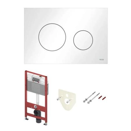TECE Комплект TECEbase 3.0 c кронштейнами, звукоизоляцией, панелью смыва TECEloop, цвет: белый глянцевый