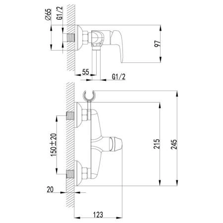 Смеситель Lemark Pramen LM3318B с гигиеническим душем