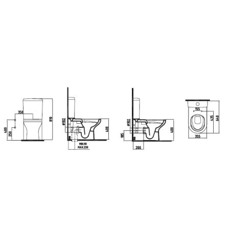 Унитаз Bien VENUS напольный безободковый, сиденье микролифт VNKD064N1VP0W3000