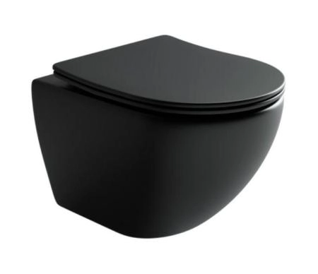 Подвесной унитаз Metropol Rimless черный матовый