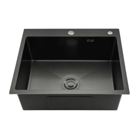 Кухонная мойка Gappo GS6050-6 600x500x215mm 0.8мм с коландером Черный