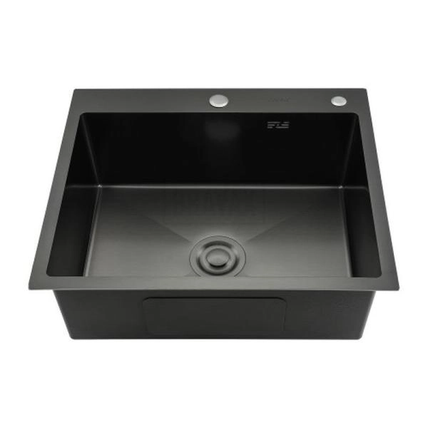 Кухонная мойка Gappo GS6050-6 600x500x215mm 0.8мм с коландером Черный