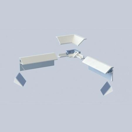 Планка 195х20, уголок соединительный, декоративная накладка на соединительный уголок, торцевая заглушка (короткая: левая и правая)