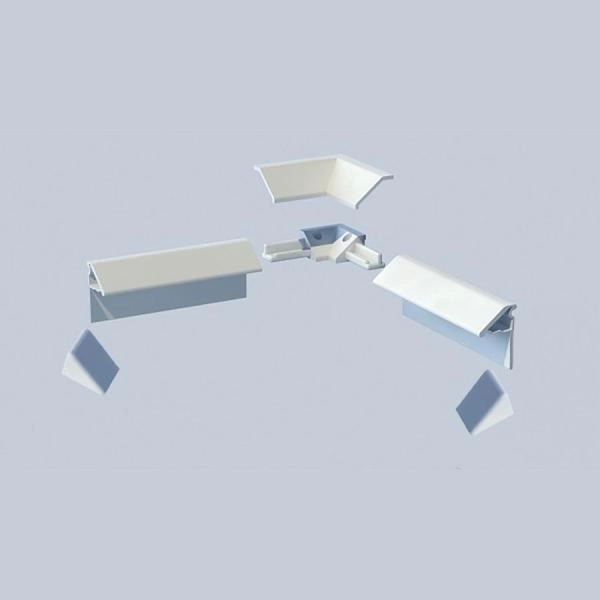 Планка 195х20, уголок соединительный, декоративная накладка на соединительный уголок, торцевая заглушка (короткая: левая и правая)