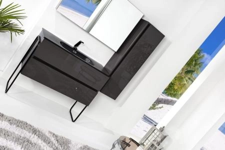 Пенал Boheme Vallessi 120*35*28,5cm Антрацит глянец 836-A glossy