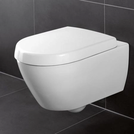 Villeroy&Boch Subway 2.0 Сиденье для унитаза, с микролифтом, цвет: белый/нержавеющая сталь