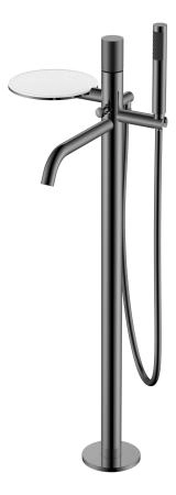 Смеситель STICK Boheme напольный Shine Gun Metal c ручкой TOUCH 129-SGM.2