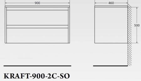 Тумба под раковину Belbagno KRAFT Bianco Opaco подвесная KRAFT-900-2C-SO-BO