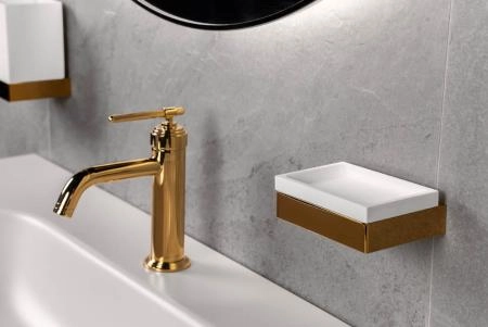 Мыльница Boheme настенная Qubic Gold 10723-G