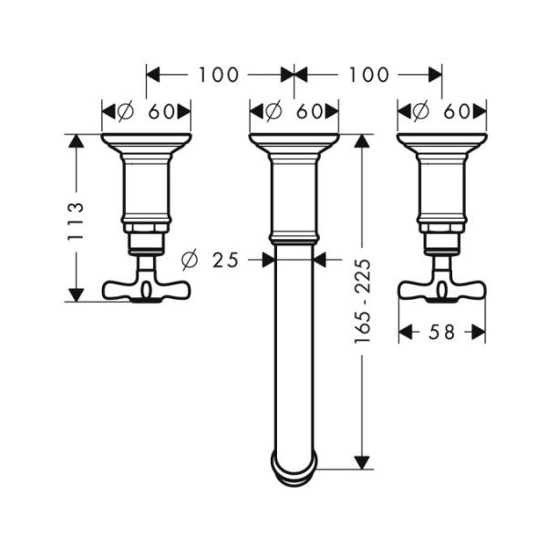 Axor Montreux 16532000 Смеситель для раковины на 3 отверстия для 10303180