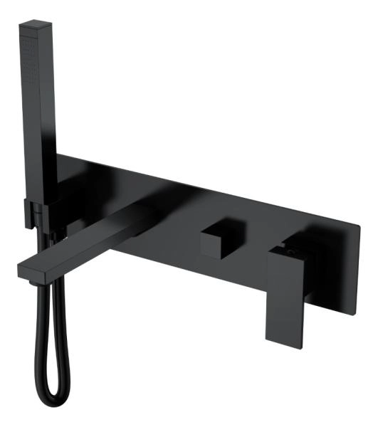 Смеситель для ванны Boheme встроенный Qubic Matt Black 474-2-B