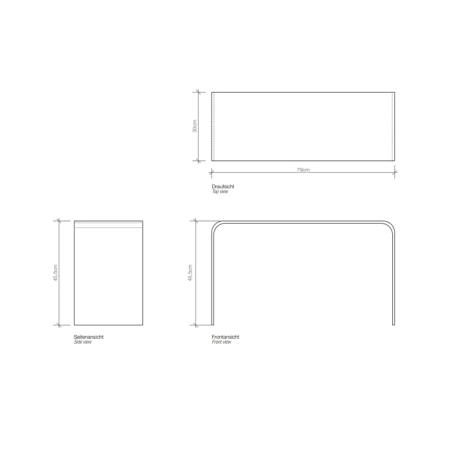 Decor Walther DW 80 XL Скамья 80x30x45см, акрил, напольная, цвет: белый