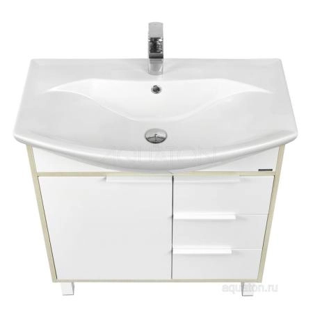 Тумба под раковину Aquaton Рико 1A215401RIB90 80 с ящиком белый,ясень фабрик