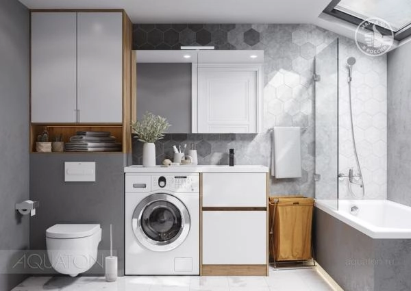 Зеркальный шкаф AQUATON Лондри 120 1A267402LH010