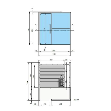 Effegibi Logica S Filo Сауна 214x250х217см, в нишу, цвет: Stone