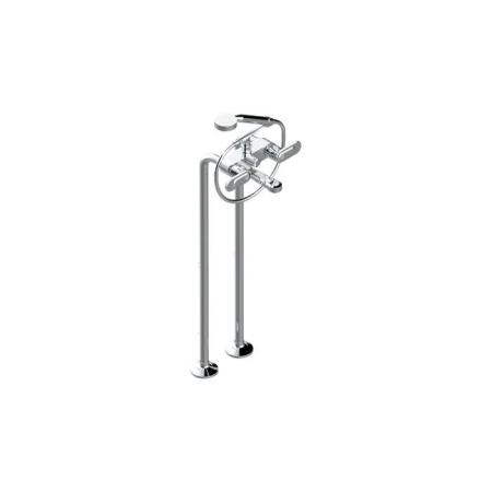 THG CORVAIR A MANETTES FIOR DI BOSCO Смеситель для ванны напольный, с ручным душем и шлангом 1500 мм., цвет: хром
