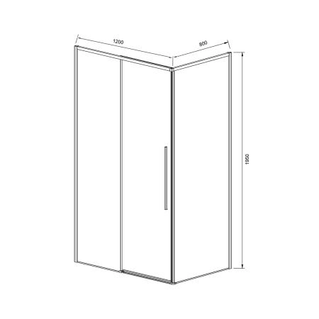 Душевой уголок Vincea Slim-N VSR-4SN8012CGB, 1200*800, черный, стекло тонированное