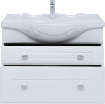 Тумба под раковину Aquanet Рондо 85 белый глянец