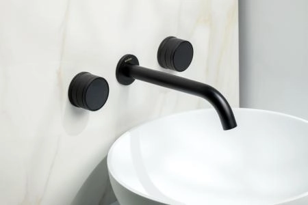 Смеситель из стены Boheme PRESTIGE на 3 отв. BLACK 152-2-B-PR